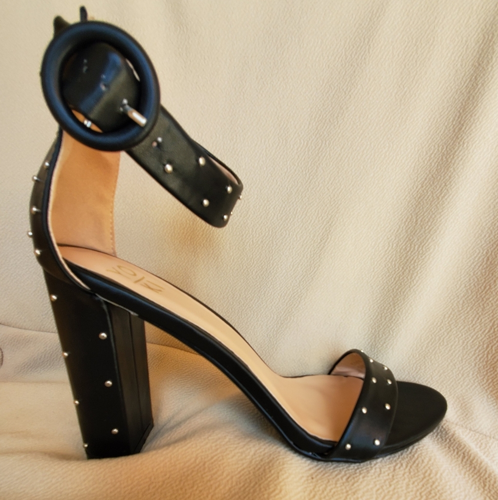 Black studded heels